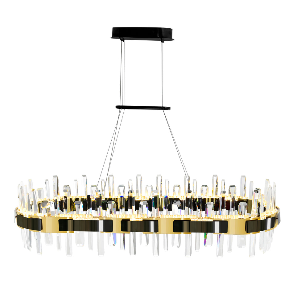 Aya Integrated LED 43in Pearl Black Chandelier by CWI