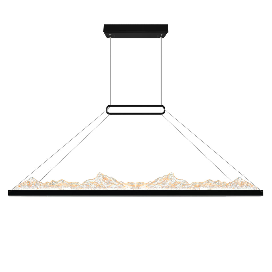 Himalayas Integrated LED 48in Black Chandelier with Handcrafted Glass