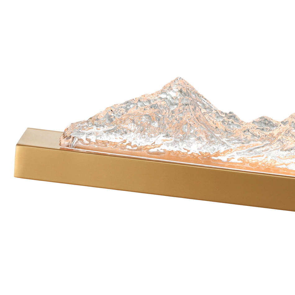 Himalayas Integrated LED 26in Brass Vanity Light with Handcrafted Glass by CWI