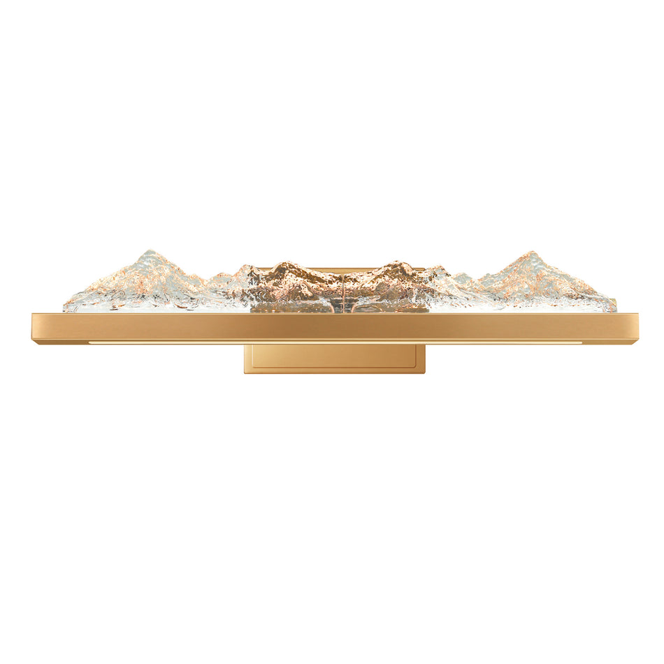 Himalayas Integrated LED 26in Brass Vanity Light with Handcrafted Glass