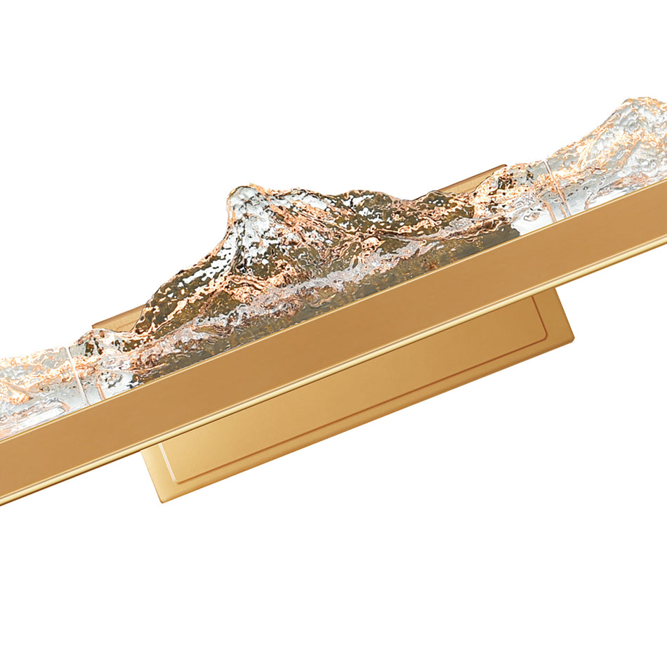 Himalayas Integrated LED 36in Brass Vanity Light with Handcrafted Glass by CWI