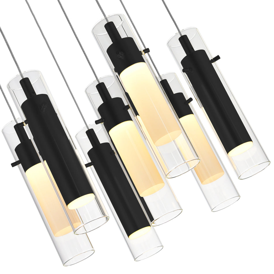 Olinda Integrated LED 33in Black Chandelier by CWI