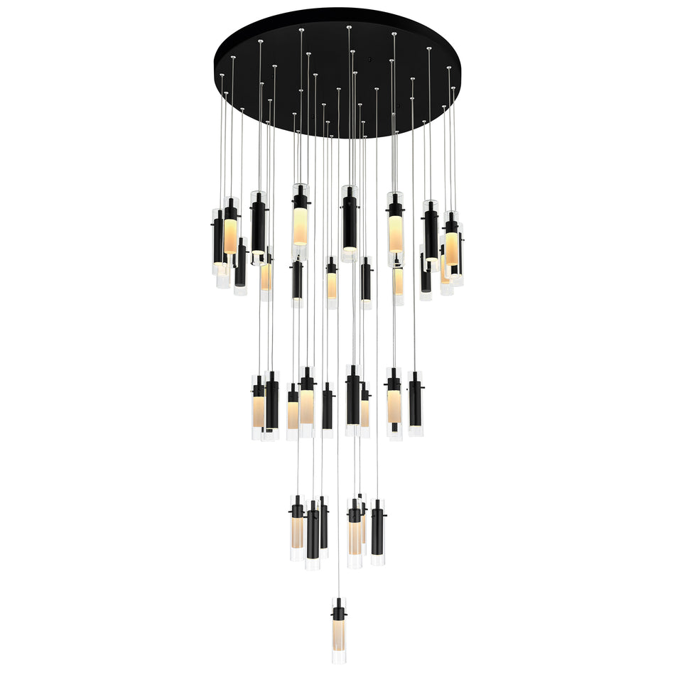 Olinda Integrated LED 33in Black Chandelier