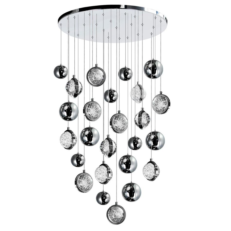 Salvador Integrated LED 24in Polished Nickel Chandelier by CWI