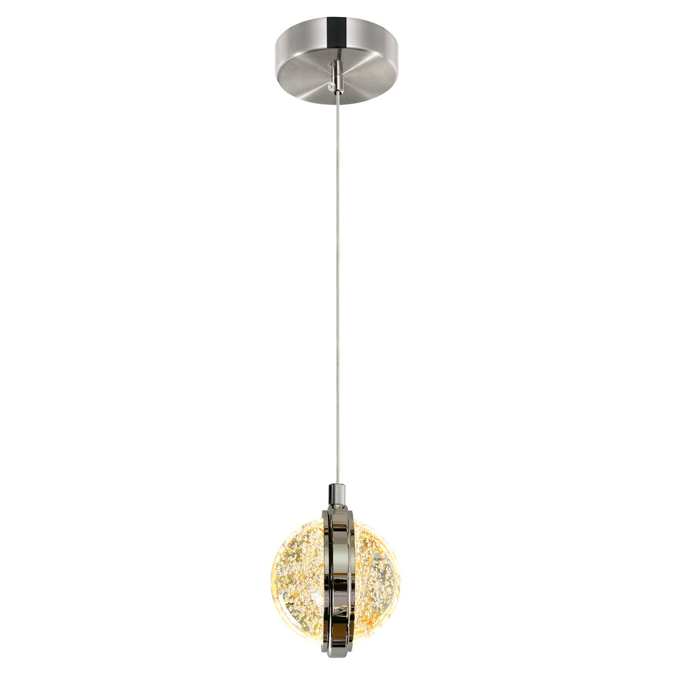 Salvador Integrated LED 4in Polished Nickel Pendant by CWI