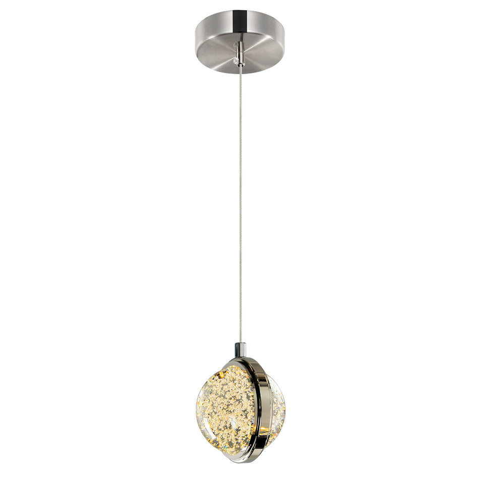 Salvador Integrated LED 4in Polished Nickel Pendant
