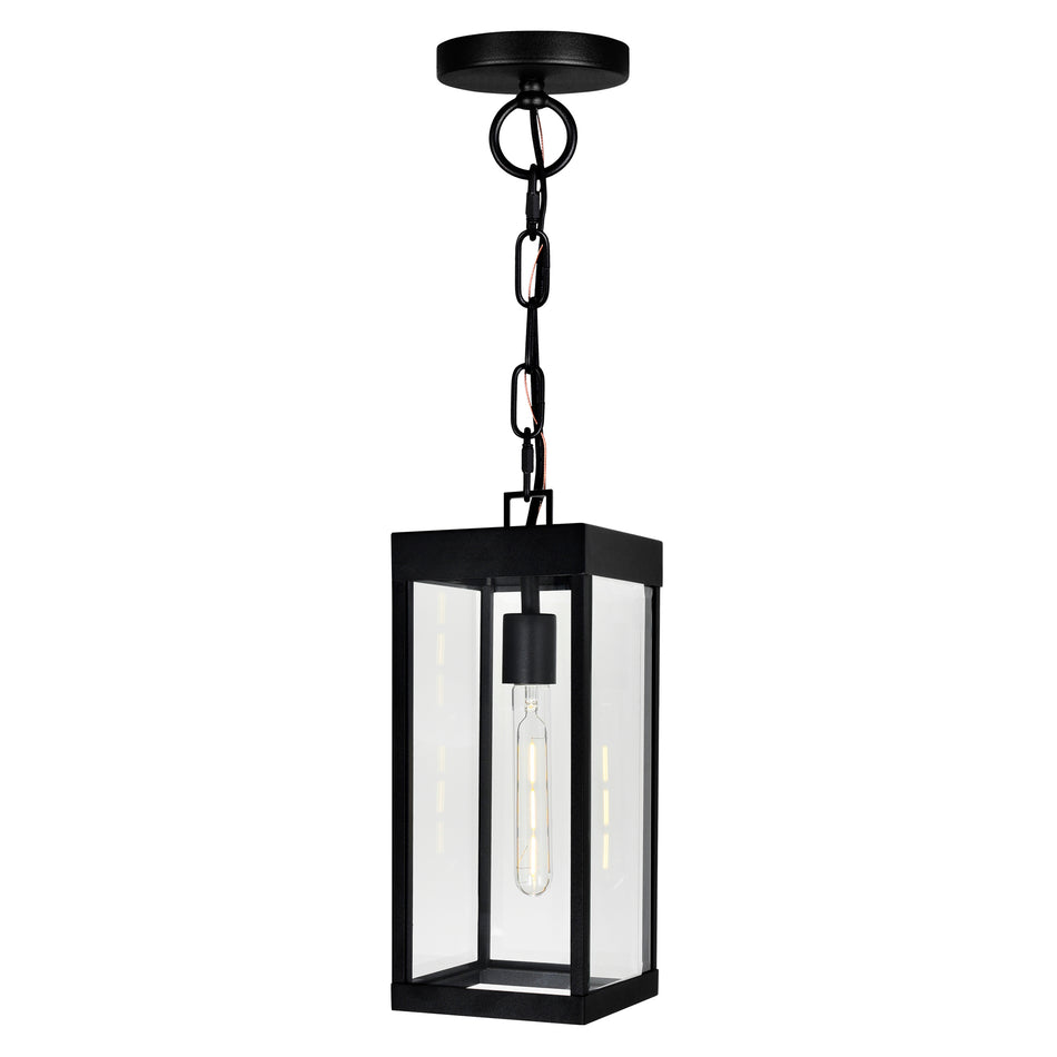 Windsor 1 Light Black Outdoor Pendant