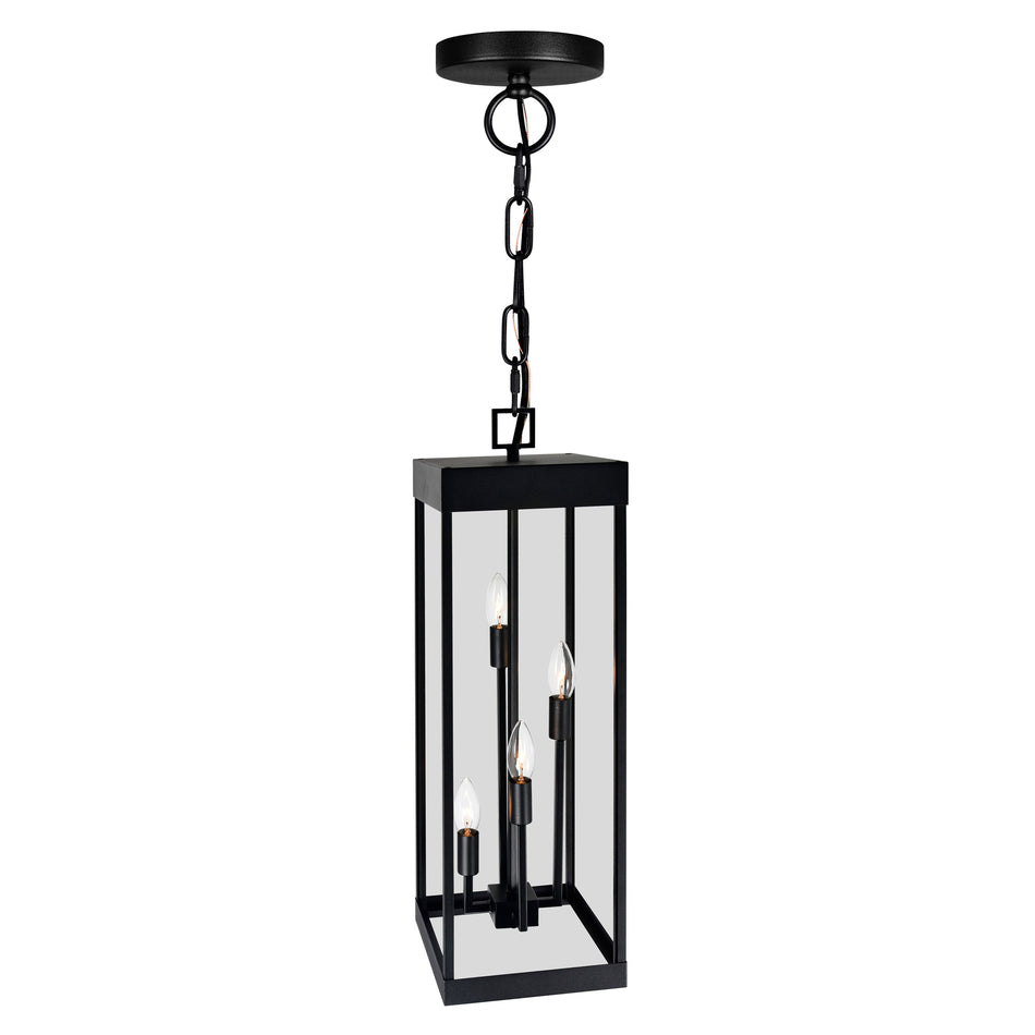 Windsor 4 Light Black Outdoor Pendant by CWI