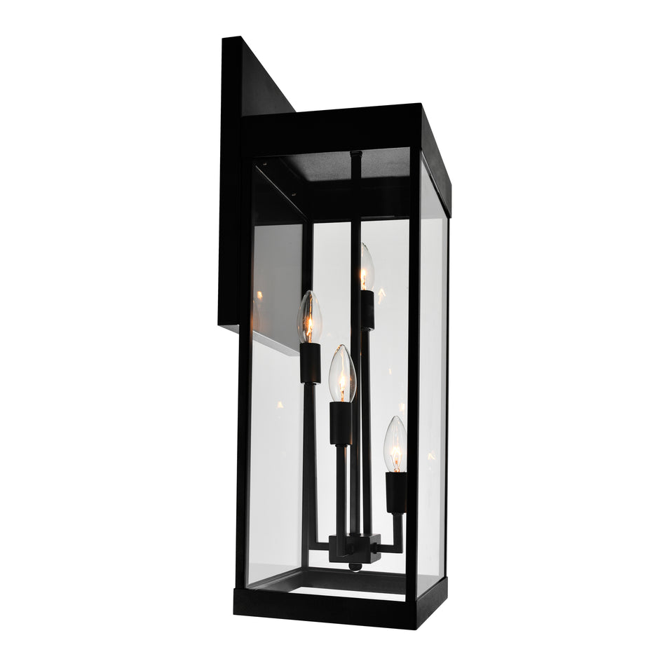 Windsor 4 Light Black Outdoor Wall Light by CWI