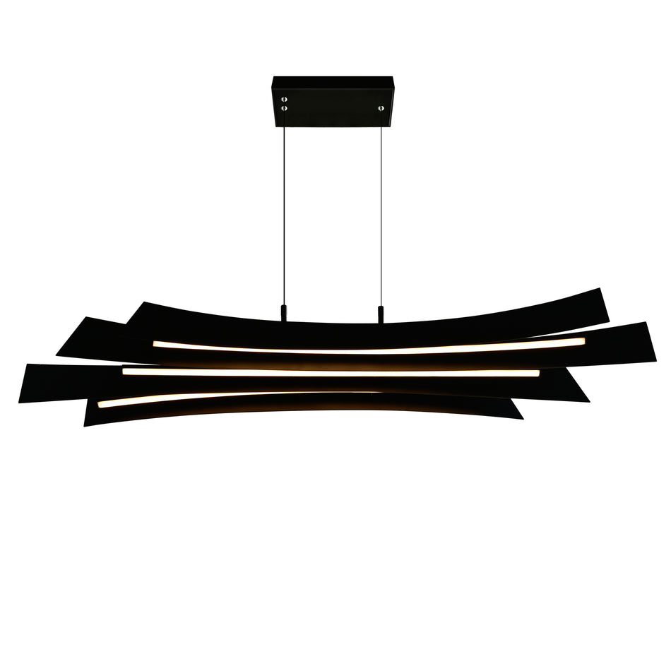 Candora Integrated LED 50in Black Chandelier by CWI