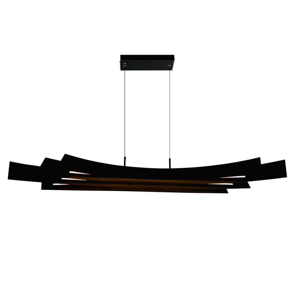 Candora Integrated LED 72in Black Chandelier by CWI