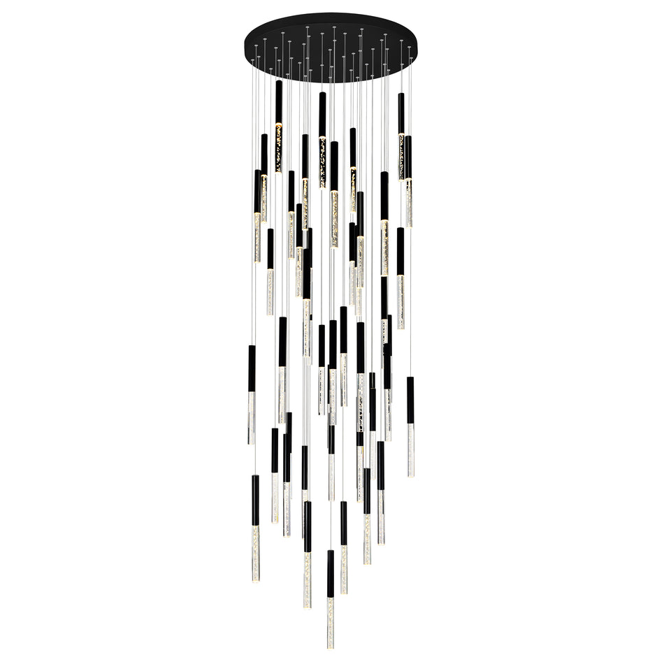 Dragonswatch Integrated LED 32in 45 Pendant Black Chandelier