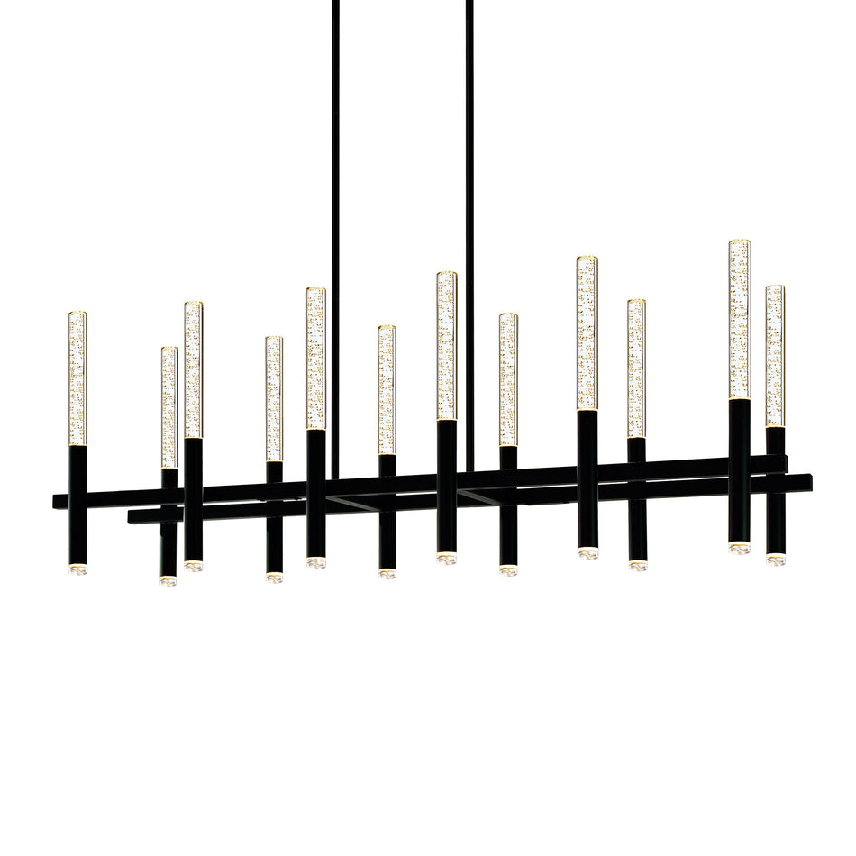 Dragonswatch Integrated LED 48in 12 Pendant Black Chandelier by CWI