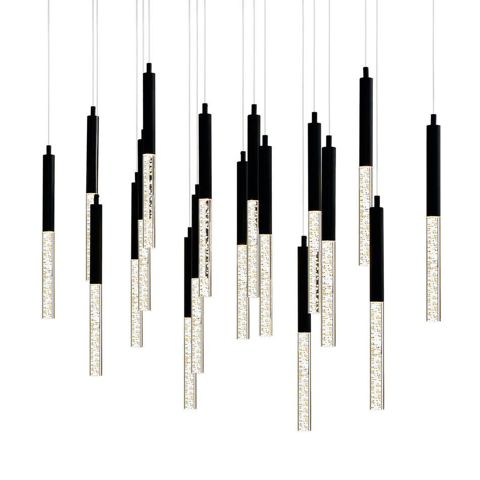 Dragonswatch Integrated LED 48in 18 Pendant Black Chandelier by CWI