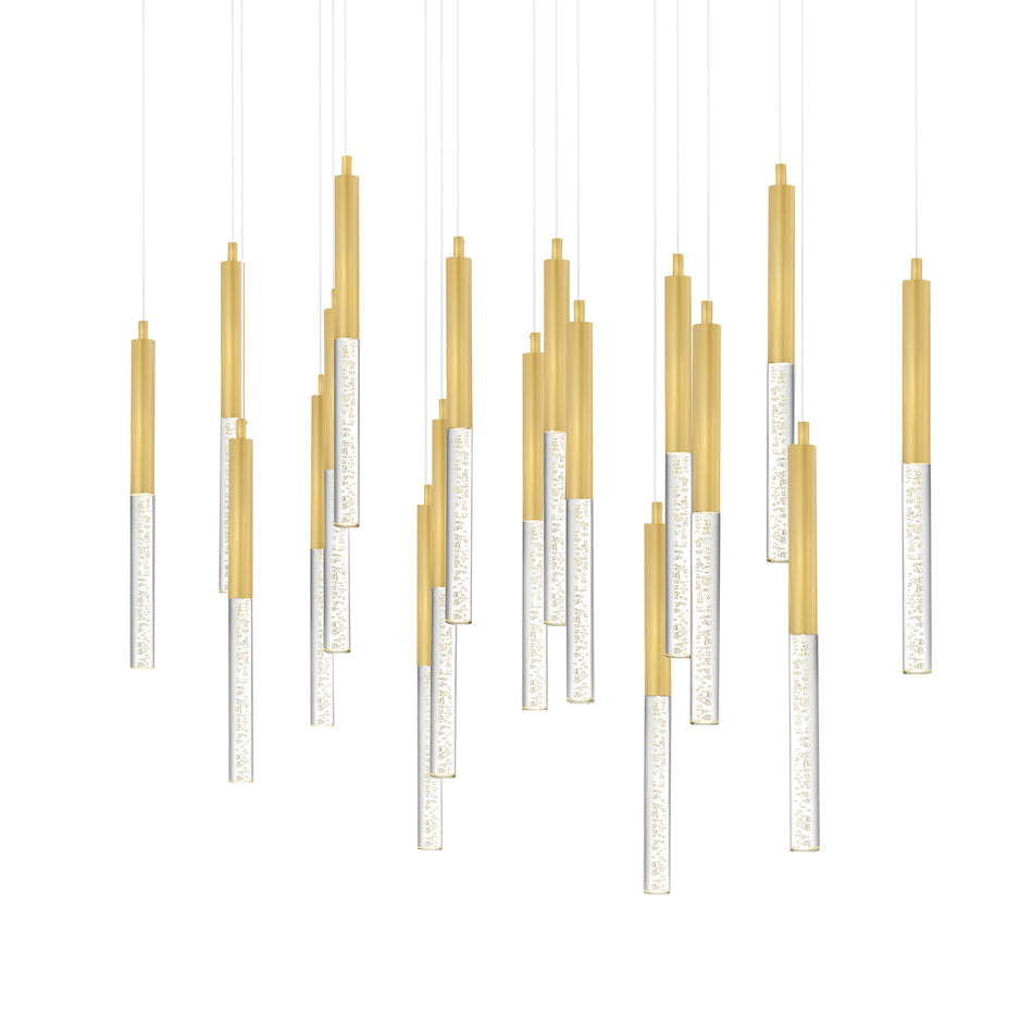 Dragonswatch Integrated LED 48in 18 Pendant Satin Gold Chandelier by CWI