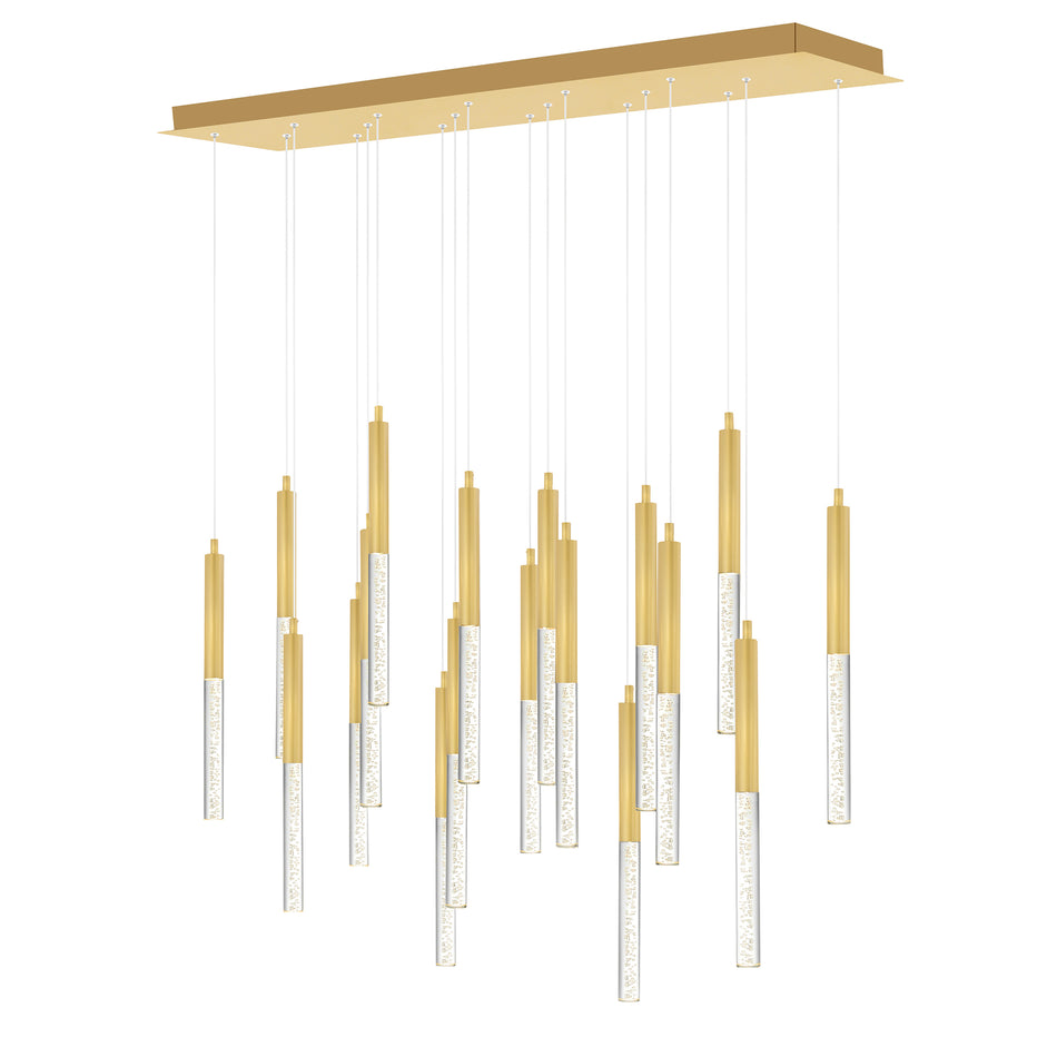 Dragonswatch Integrated LED 48in 18 Pendant Satin Gold Chandelier