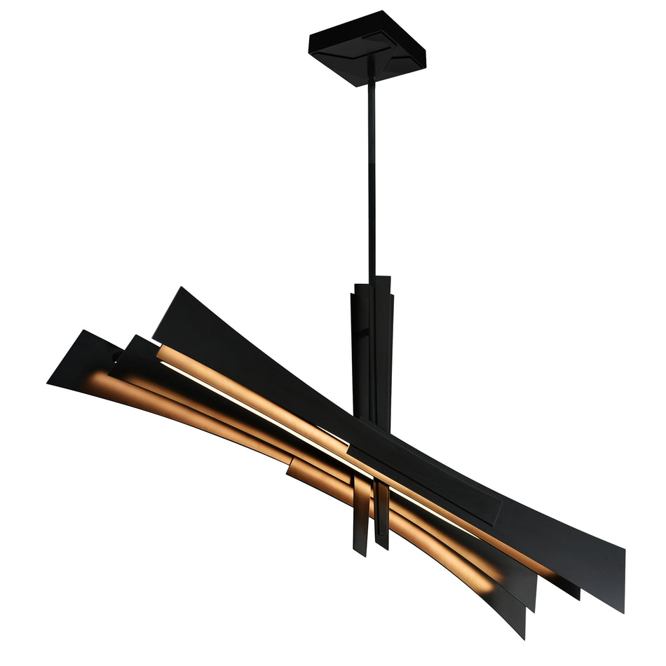 Solara Integrated LED 50in Black Chandelier by CWI