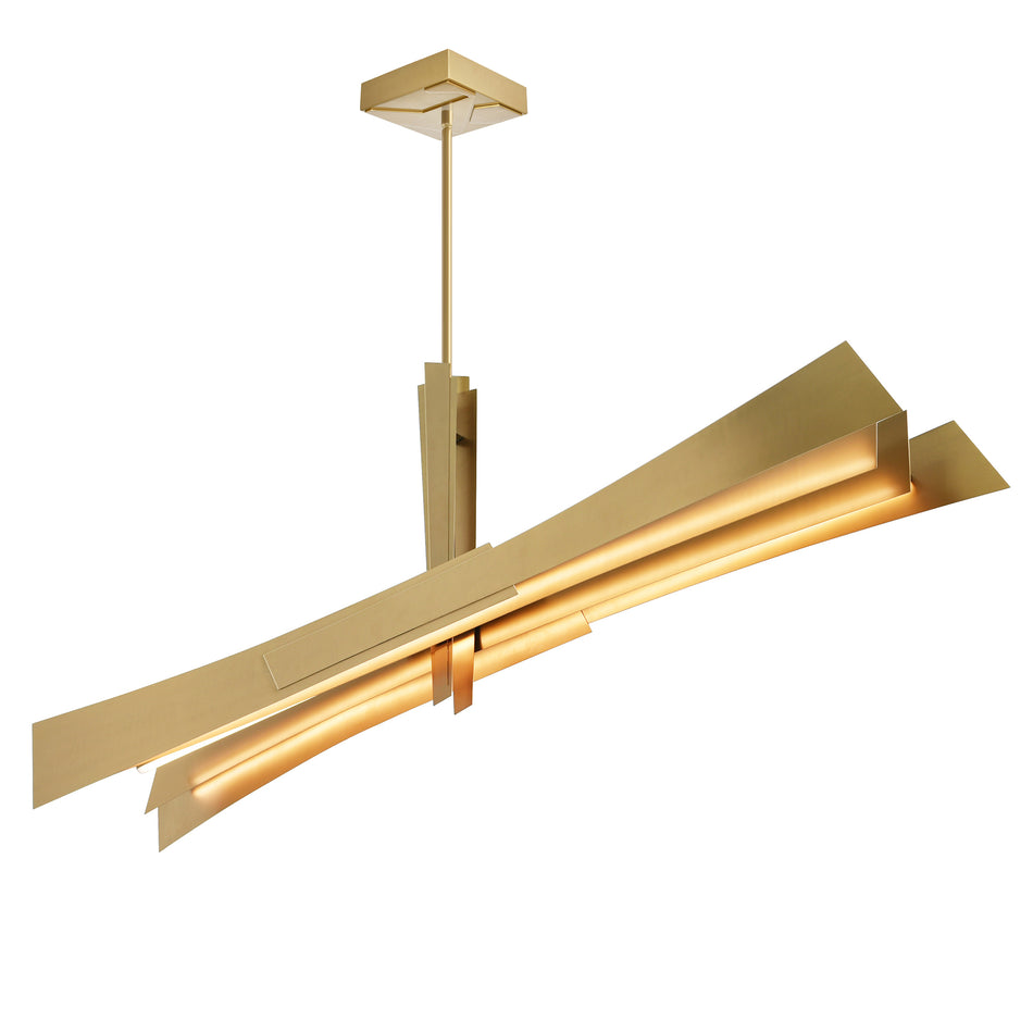 Solara Integrated LED 72in Brass Chandelier by CWI
