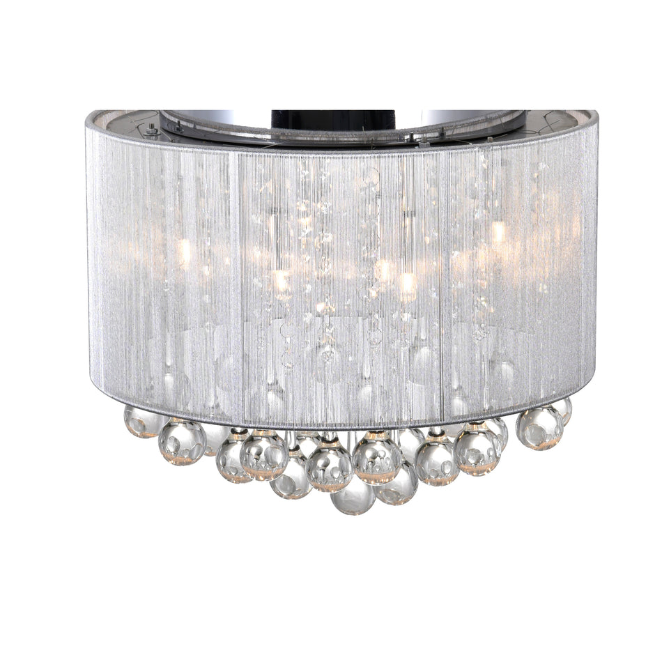 Water Drop 6 Light Chrome Flush Mount With Silver Shade by CWI