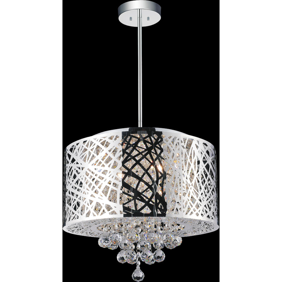 Eternity 6 Light 16in Chrome Drum Shade Chandelier