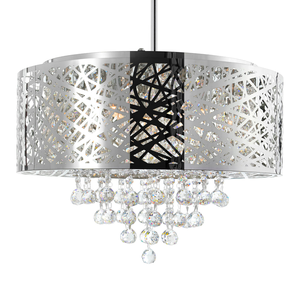 Eternity 9 Light 22in Chrome Drum Shade Chandelier by CWI