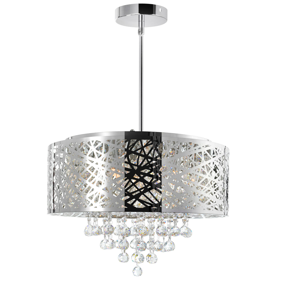 Eternity 9 Light 22in Chrome Drum Shade Chandelier
