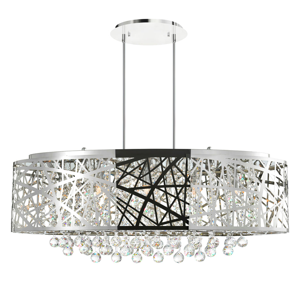 Eternity 8 Light 32in Chrome Drum Shade Chandelier
