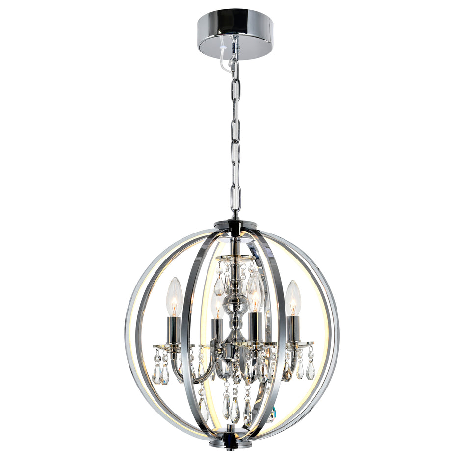 Abia 4 Light Chrome Chandelier