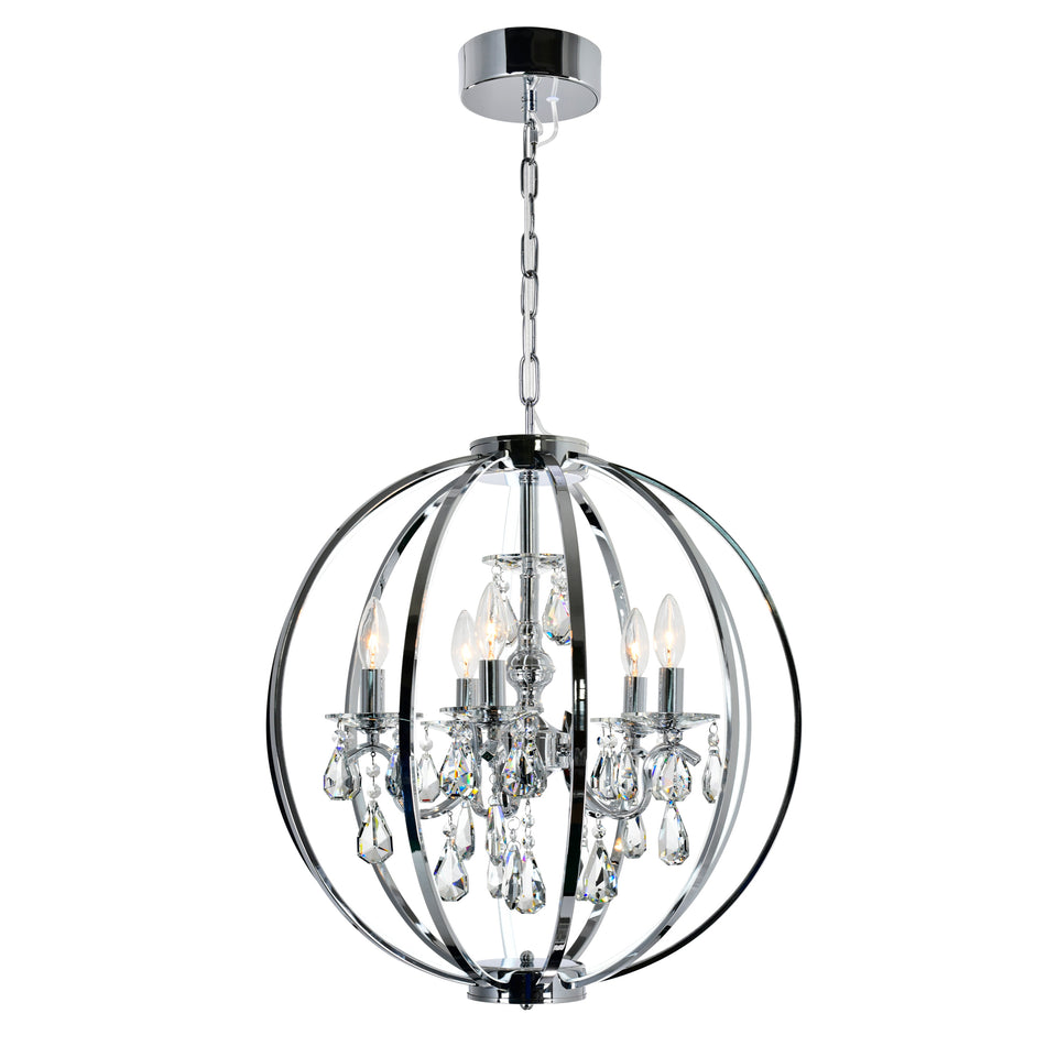 Abia 5 Light Chrome Chandelier