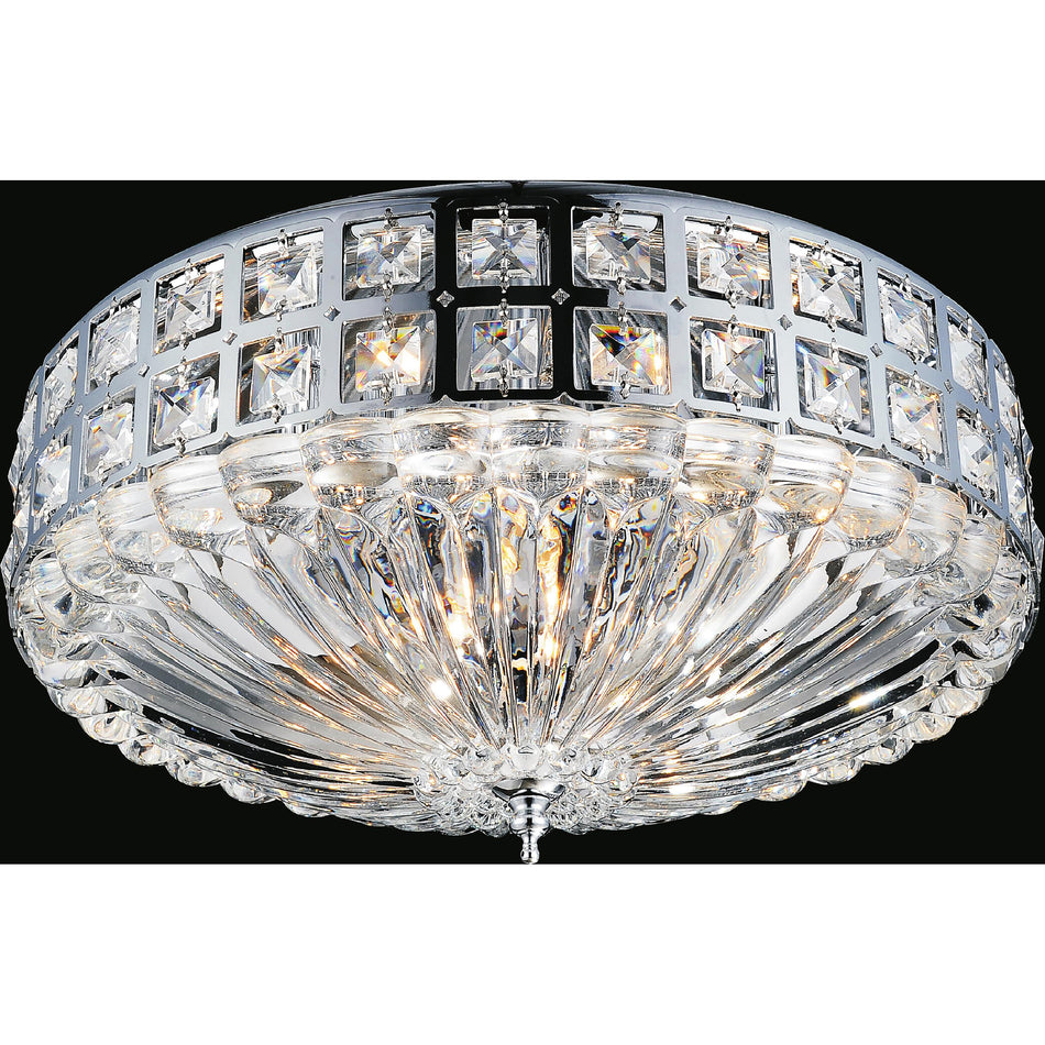 Bloome 6 Light Bowl Flush Mount With Chrome Finish