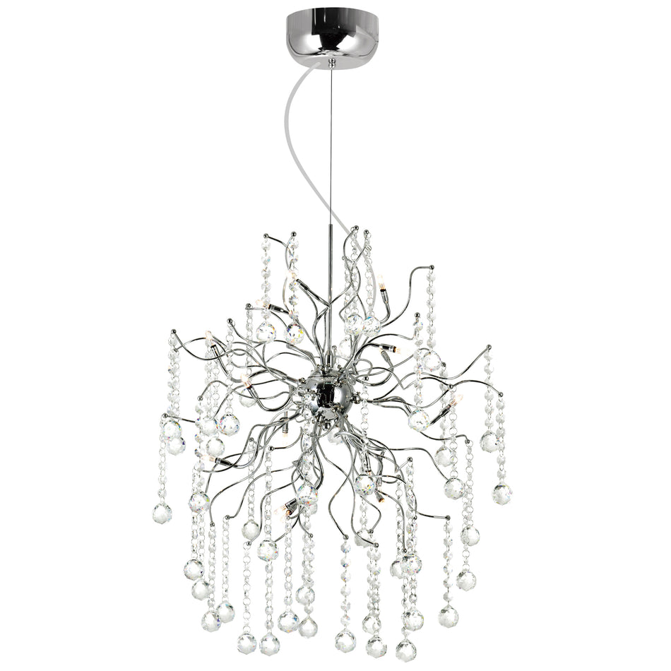 Cherry Blossom 15 Light Chandelier With Chrome Finish