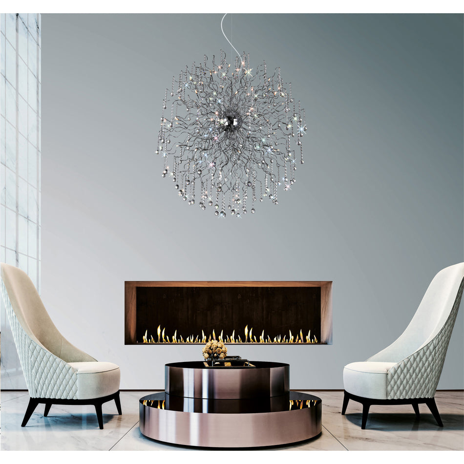 Cherry Blossom 32 Light Chandelier With Chrome Finish by CWI