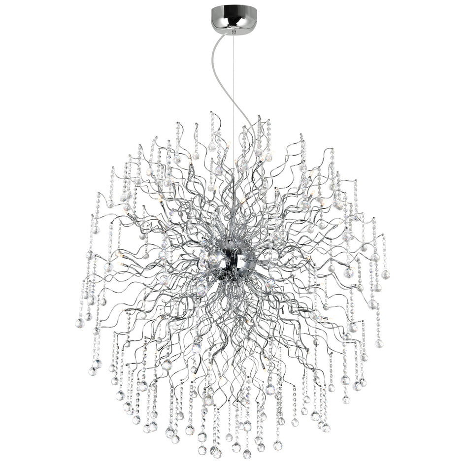 Cherry Blossom 48 Light Chandelier With Chrome Finish