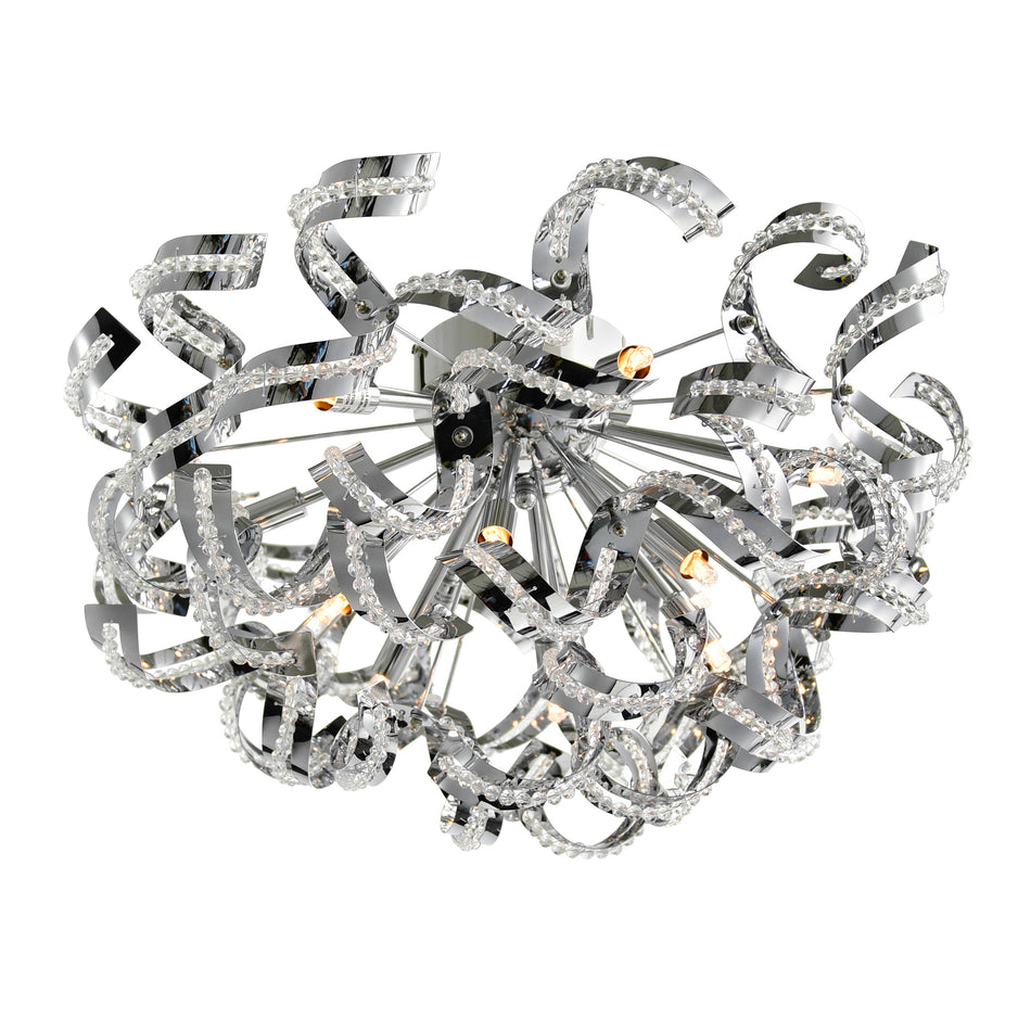 Swivel 13 Light 22in Chrome Flush Mount by CWI