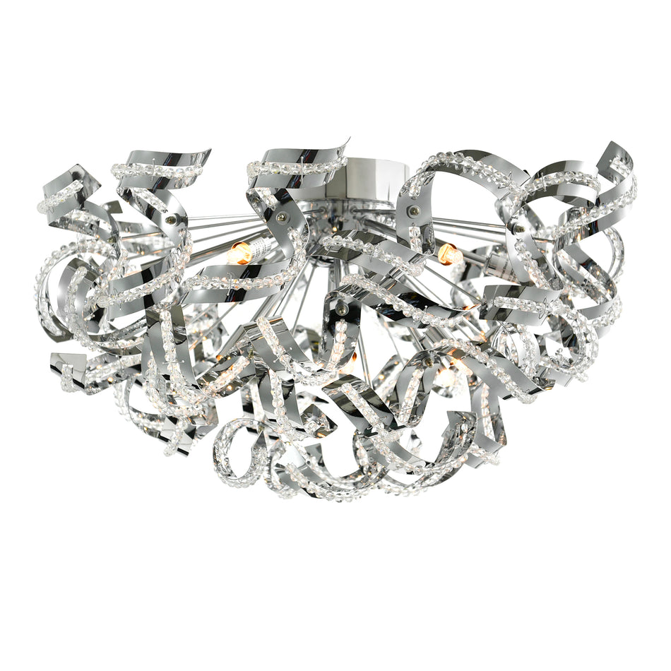 Swivel 13 Light 22in Chrome Flush Mount