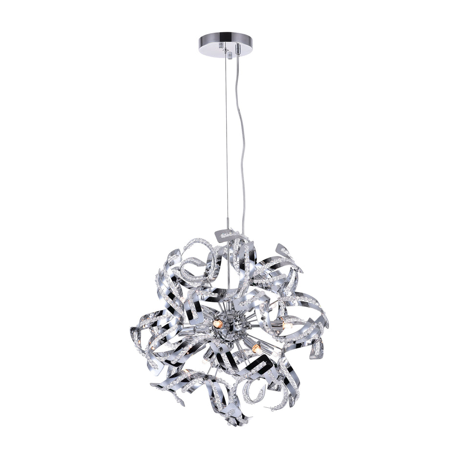 Swivel 12 Light 19in Chrome Chandelier by CWI