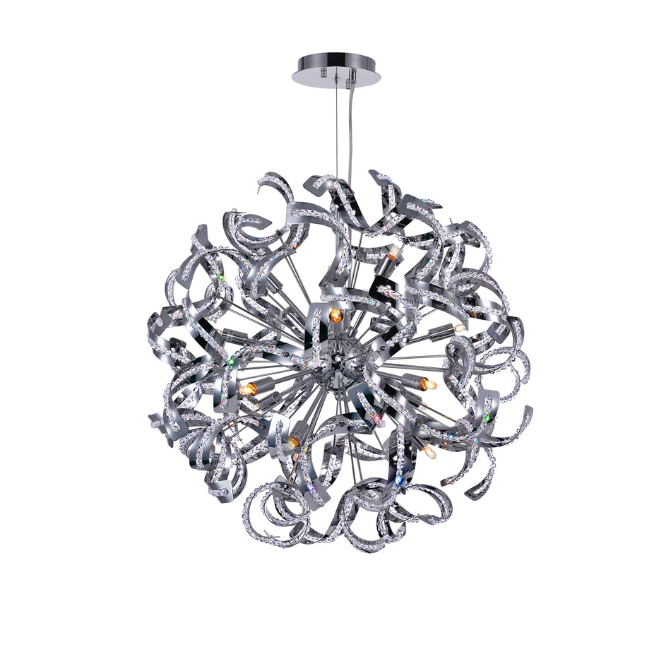 Swivel 14 Light 22in Chrome Chandelier