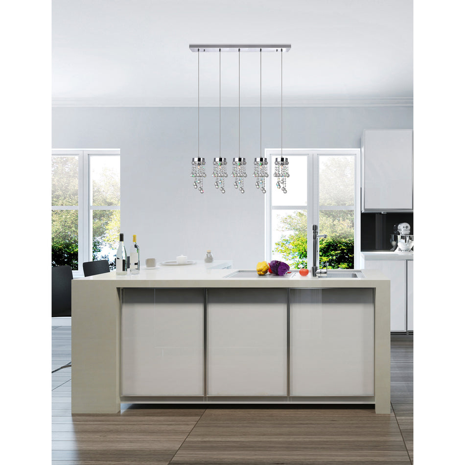 Monica 5 Light Multi Light Pendant With Chrome Finish by CWI