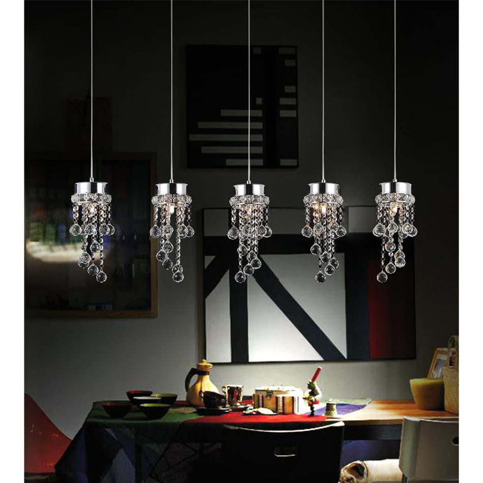 Monica 5 Light Multi Light Pendant With Chrome Finish