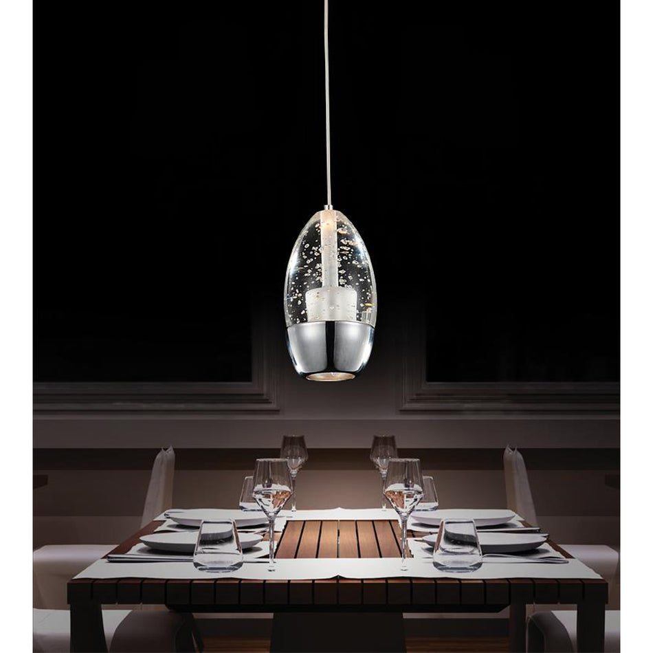 Perrier 1 Light Down Mini Pendant With Chrome Finish by CWI