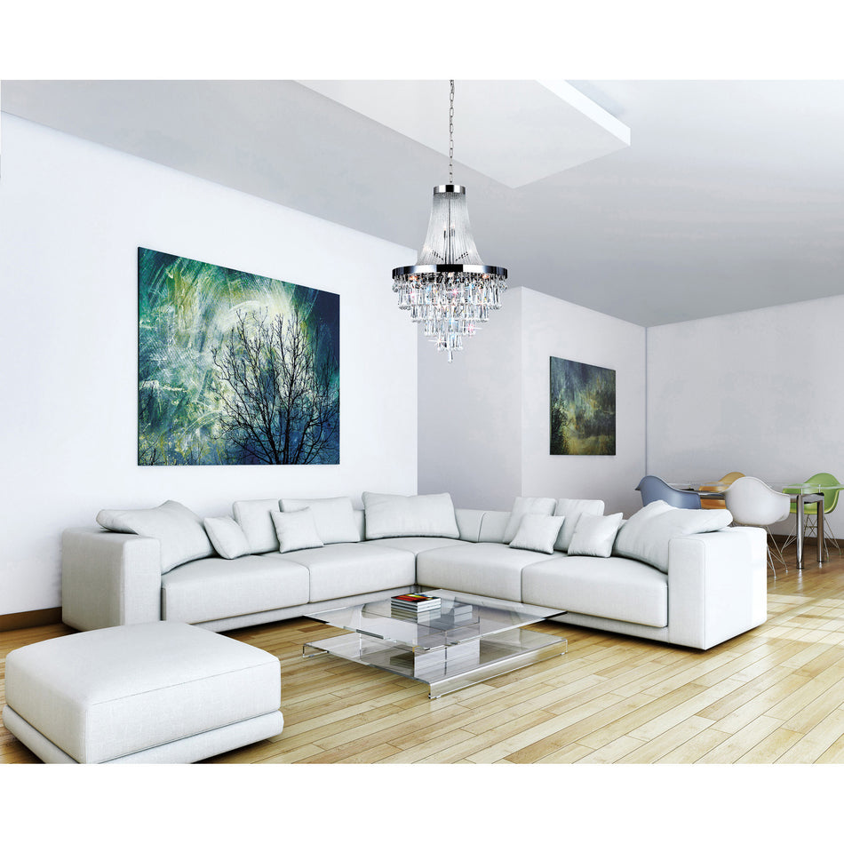 Vast 17 Light Down Chandelier With Chrome Finish by CWI