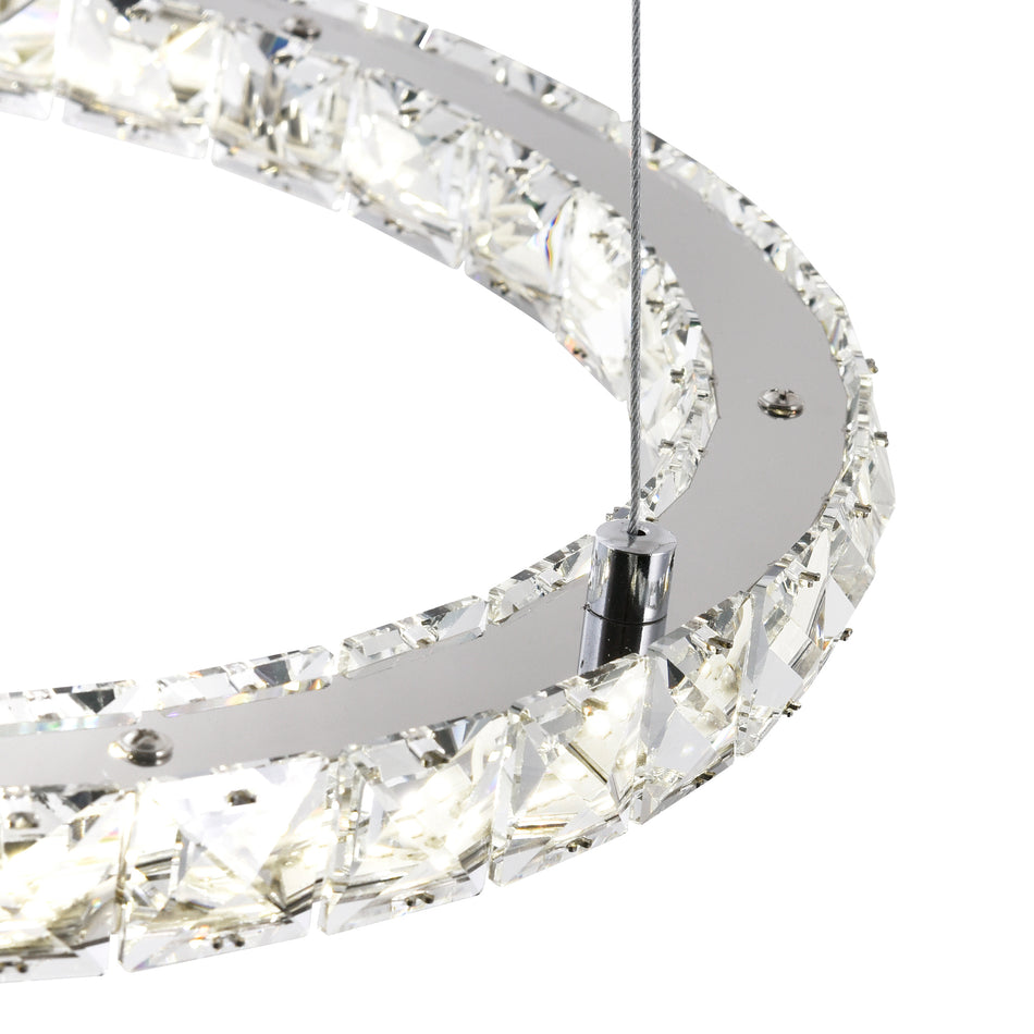 Ring Integrated LED 2-Ring 20in Chrome Chandelier by CWI