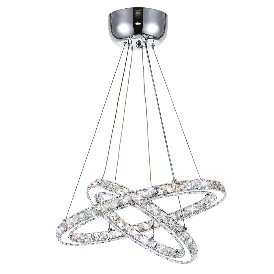 Ring Integrated LED 2-Ring 20in Chrome Chandelier