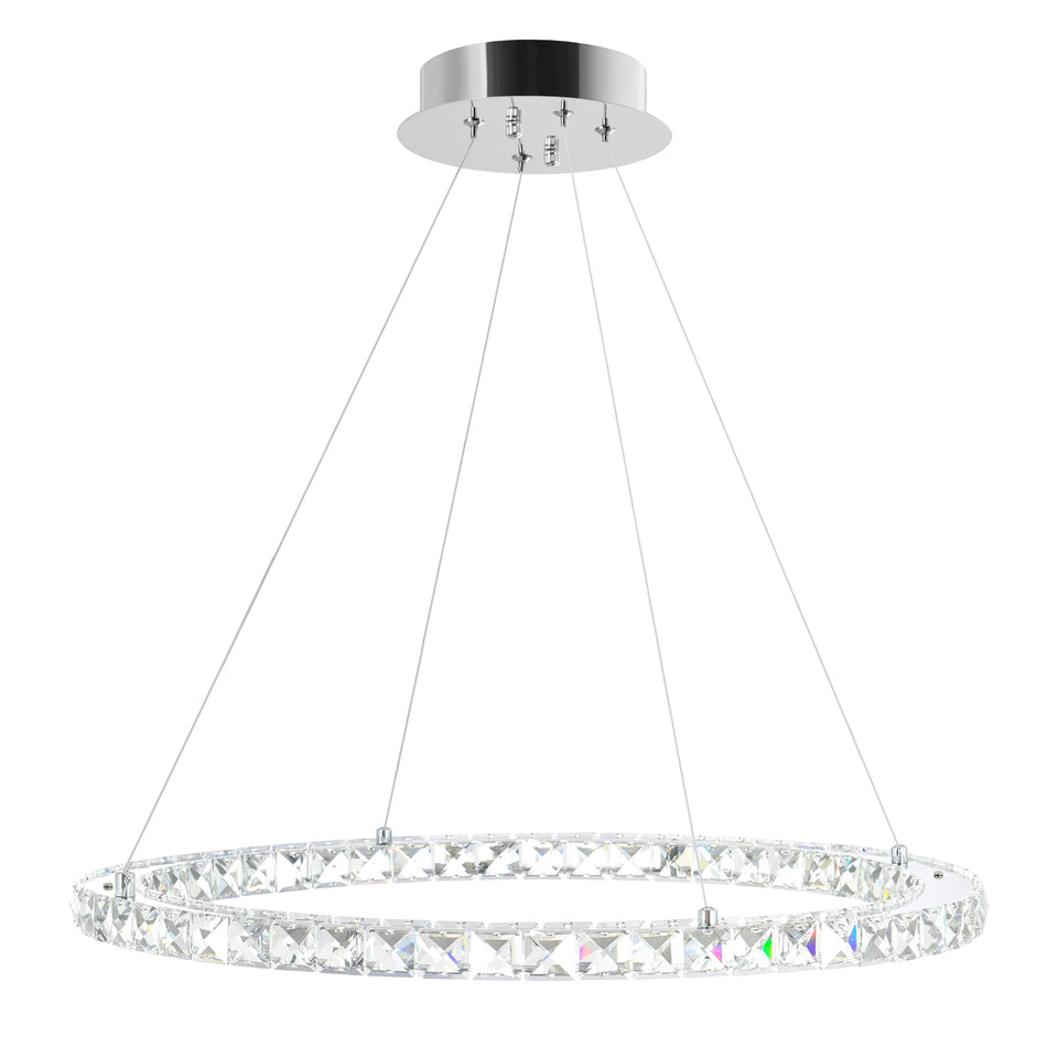 Ring Integrated LED 24in Chrome Chandelier by CWI