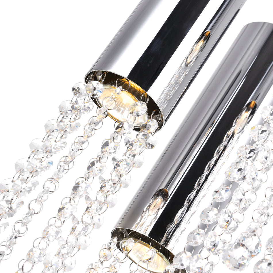 Extended 9 Light 20in Chrome Multi Light Pendant by CWI