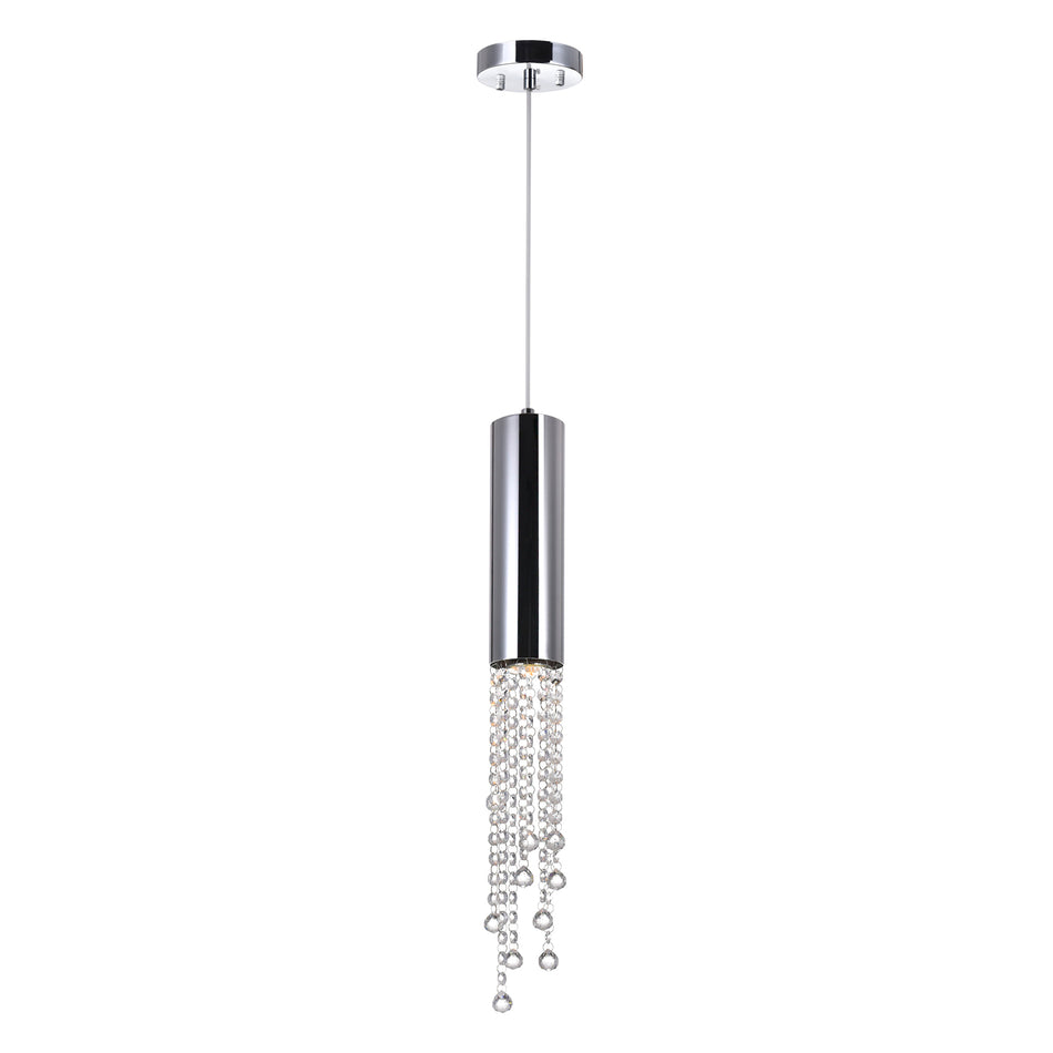 Extended 1 Light 5in Chrome Down Mini Pendant