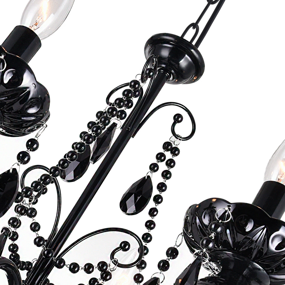 Keen 9 Light 32in Black Chandelier by CWI