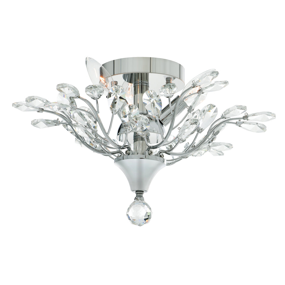 Ivy 3 Light 16in Chrome Drum Shade Flush Mount