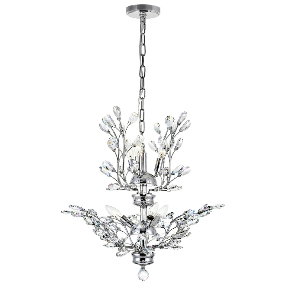 Ivy 6 Light 22in Chrome Chandelier