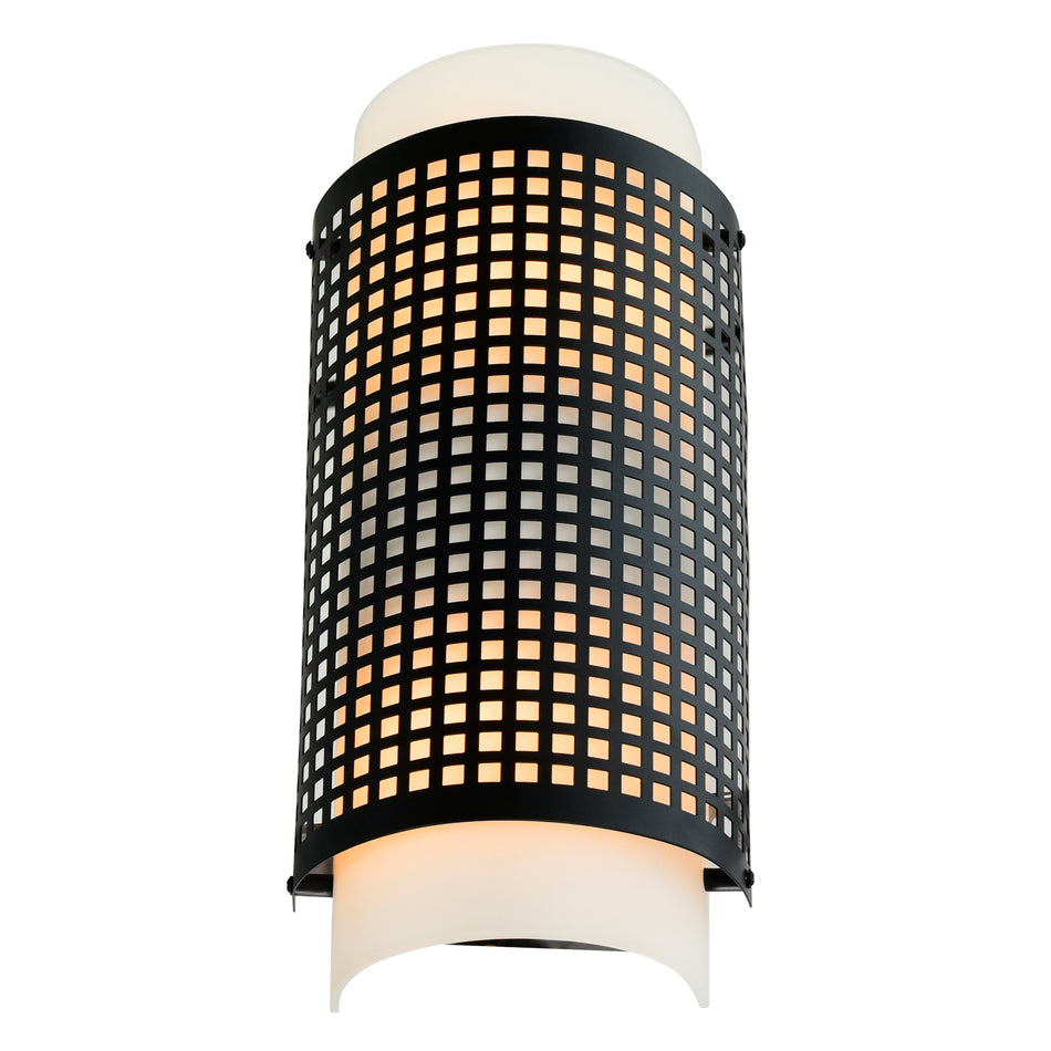 Checkered 2 Light Wall Sconce With Black Finish by CWI